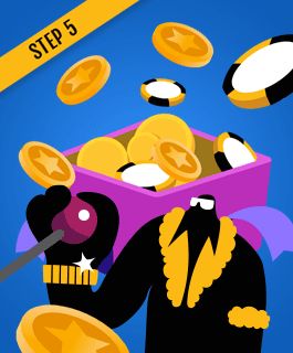 Fifth step to starting at a new casino site is to claim a welcome bonus and play.
