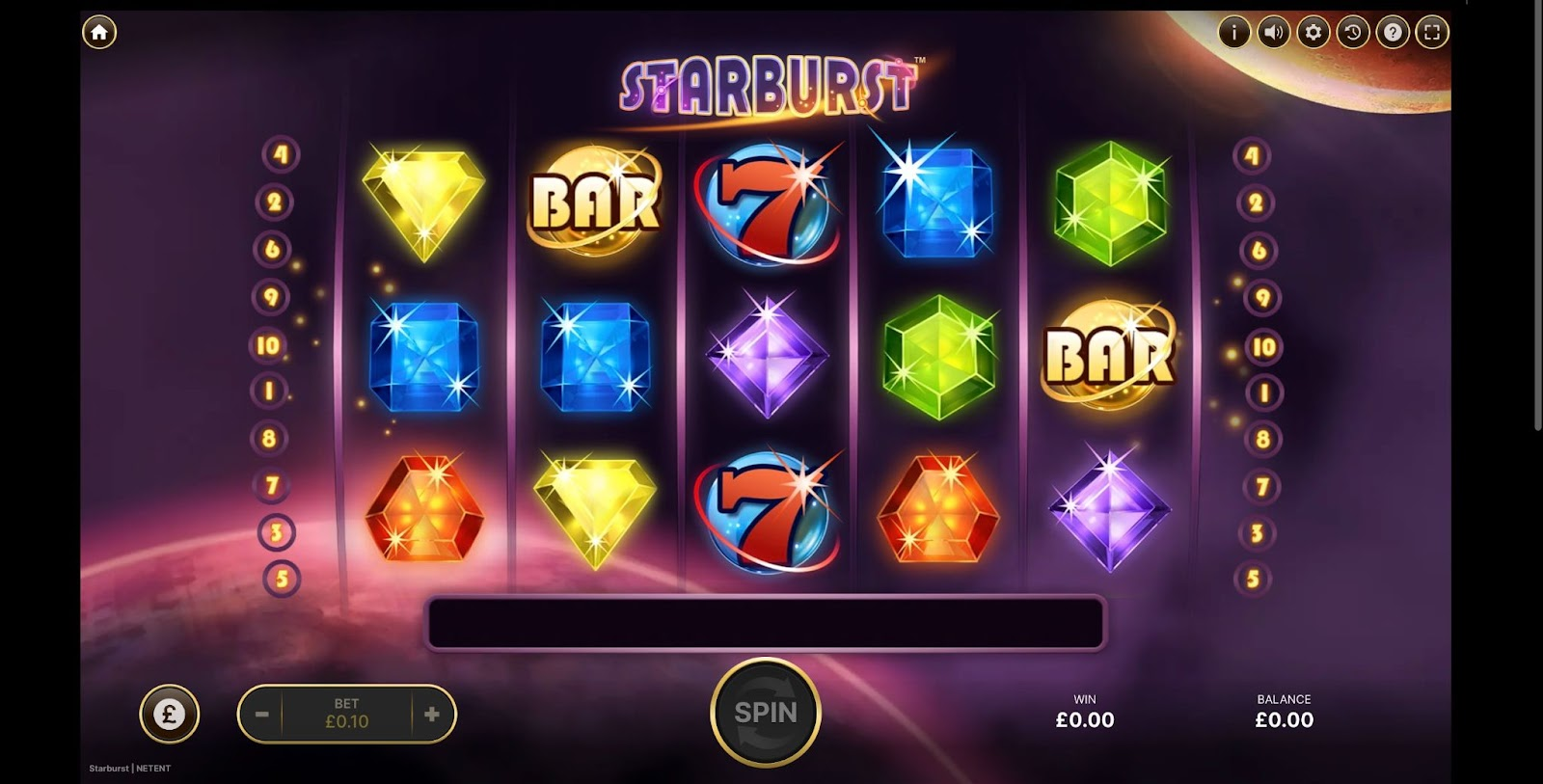 NetEnt slots include the famous Starburst