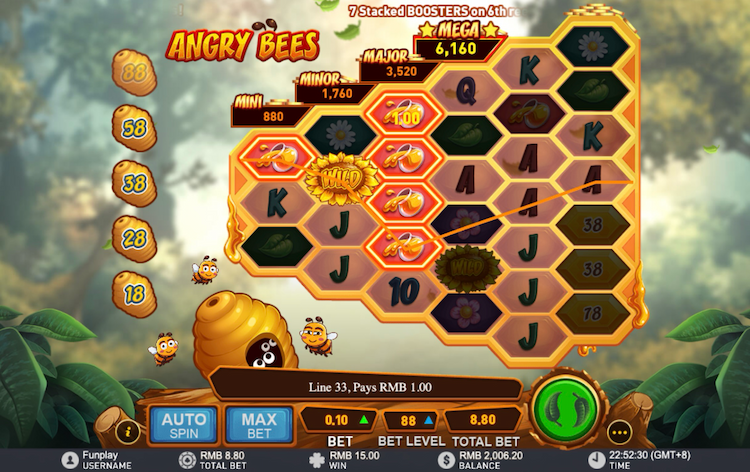 Gameplay Interactive Slot Angry Bees