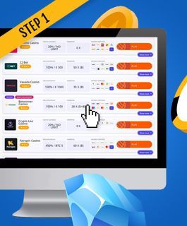 Player browsing a list of €5 no deposit bonus casinos