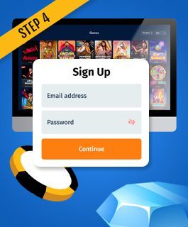 Completing the sign-up form at a 5 euro no deposit casino
